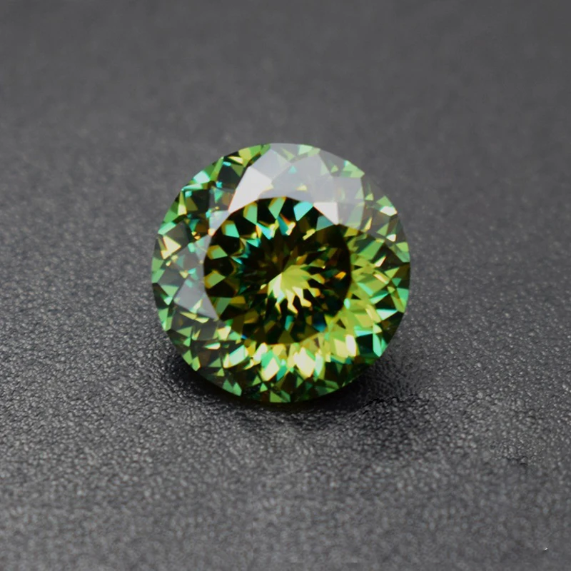 Moissanita verde facetado 6,5x6,5mm 1ct DIY anillo y COLLAR COLGANTE