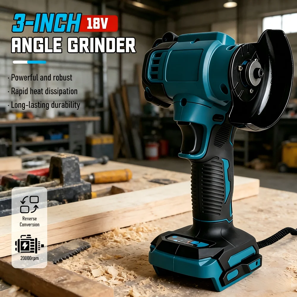 

18V 3 Inch Mini Angle Grinder Cutting Machine Cordless Electric Grinding Polishing Cutting Power Tools for Makita/DeWei Battery