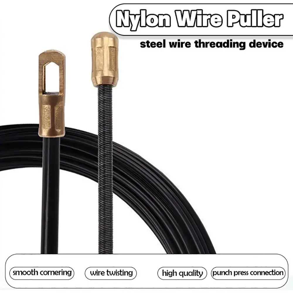 1Roll Durable 5/10/15/20/25/30M Cable Puller Nylon 3mm Guide Push Puller Electrician Spring Tape Wall Wire Lead Wiring Aid Tool