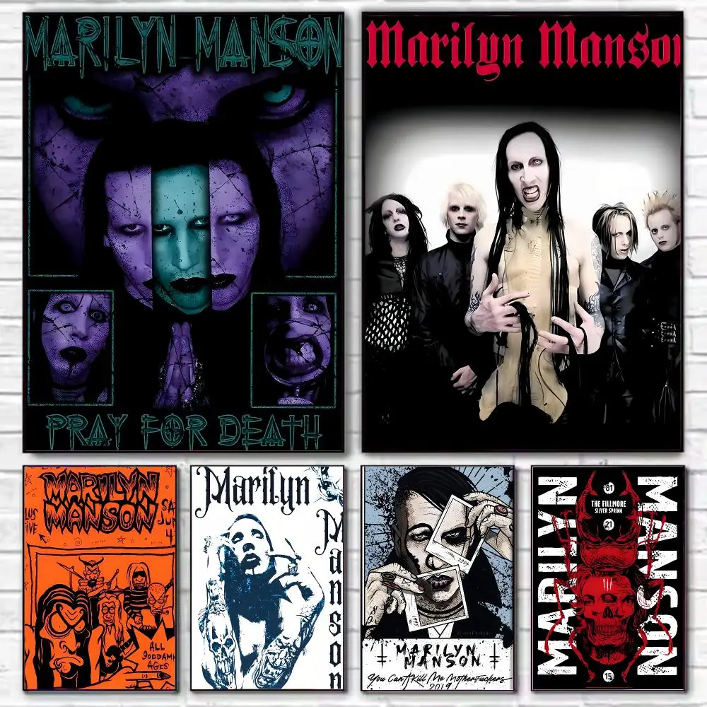 Siunger M-Marilyn Manson Poster HD Art Decorative Wall Art Waterproof Home Décor for Living Room Bedroom Café Stylish Gift