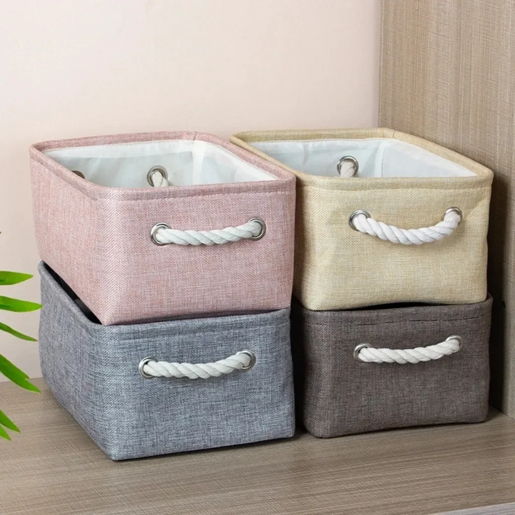 Folding Storage Baskets Kids Toys Organizer with Handle Clothes Sundries Storage Box Bucket Cabinet Storage Bag Laundry Basket