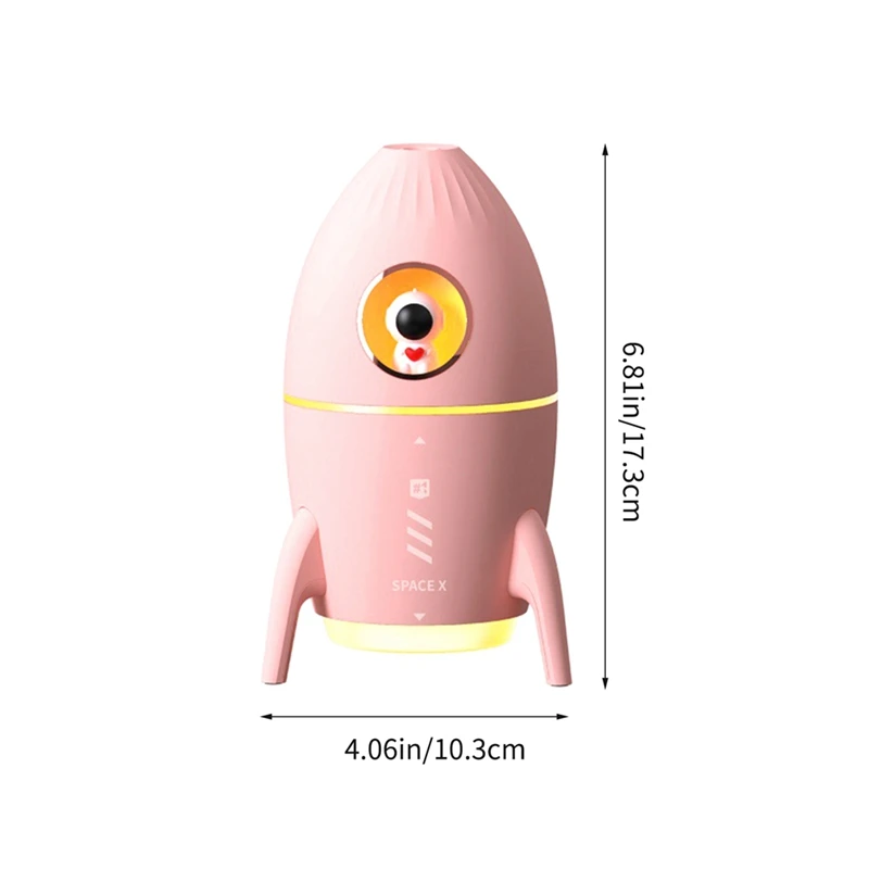 350 мл мини-астронавт, очиститель воздуха, увлажнитель воздуха, подключенный для использования, увлажнитель воздуха с созданием атмосферы, цвет розовый для дома