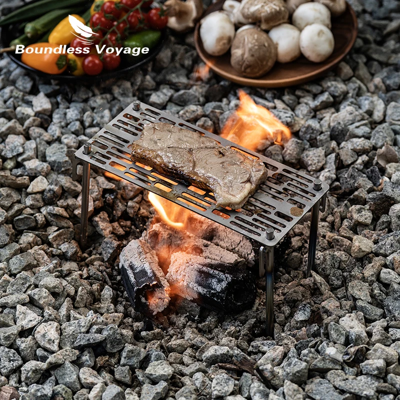 

Boundless Voyage Titanium Grill Plate Camping Backpacking Picnic Mini Size Grill Grid Barbecue Cooking Kit Charcoal BBQ Rack
