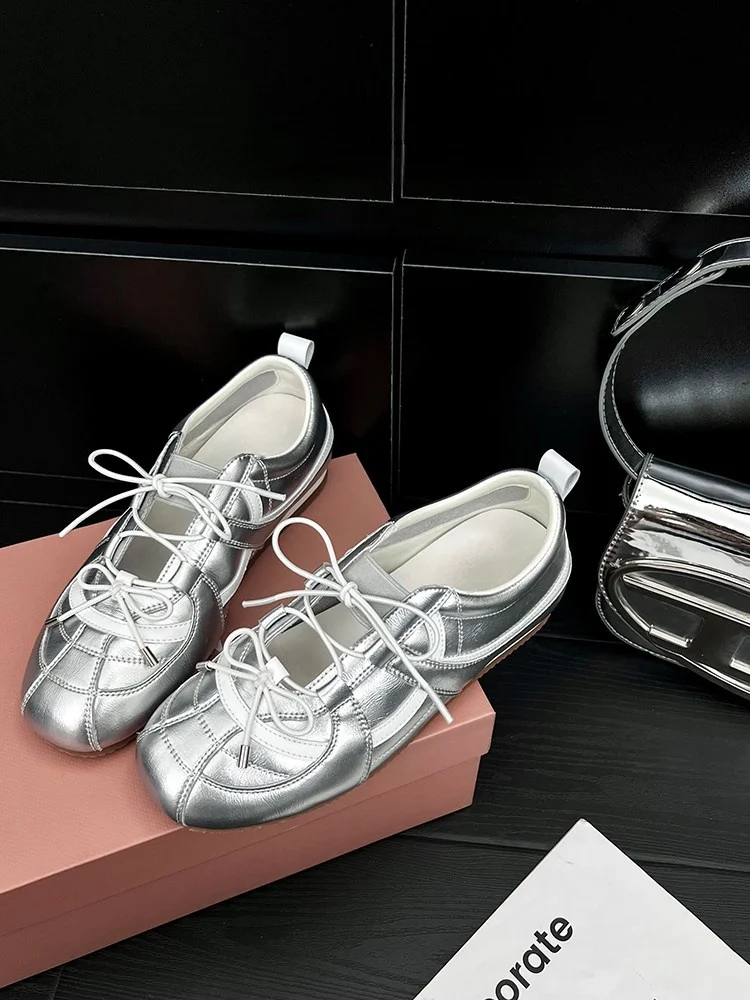 革製厚底バレエデキンシューズ女性アウトドアハイキングカジュアル多用途メリージェーンシューズ快適な通気性軽量