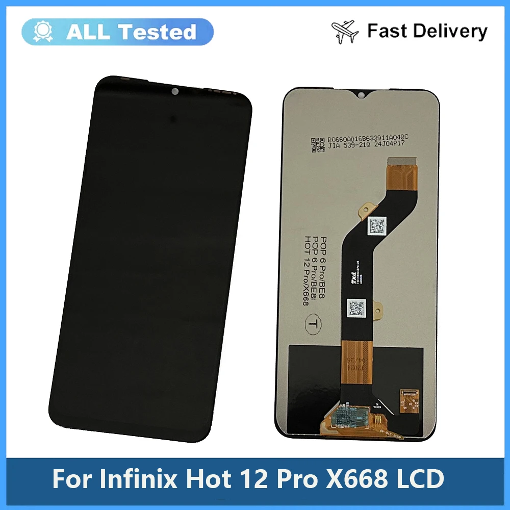 Original Tested For Infinix Hot 12 Pro X668C LCD Display Touch Screen Digitizer Assembly For Infinix Hot12pro Hot12 PRO X668 lcd