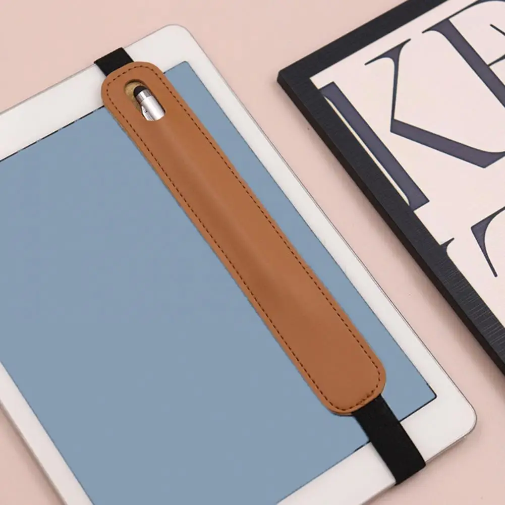 Estuche para bolígrafo Stylus portátil con banda elástica, funda protectora para Notebook, cuero de imitación ligero