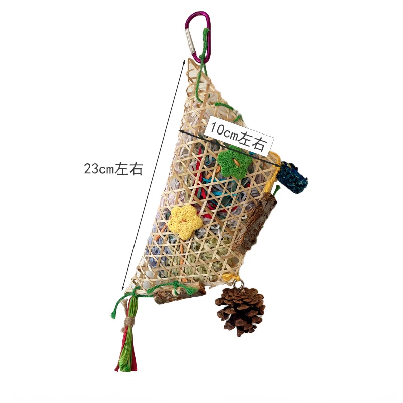 Parrot Bite Toys Climbing Foraging Bird Chewing Toy Colored Paper Shredder Bamboo Woven For Lovebirds,Cockatiels,Budgies