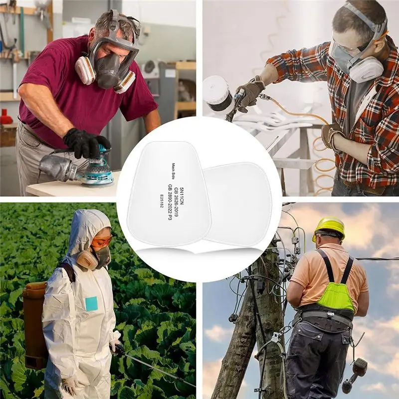 A60zfor Dust-Proof For Dust& Torch Cutting 80 PCS 5N11 Respirator Filter Cartridge For 6200, 6502, 7502, Series Masksmay