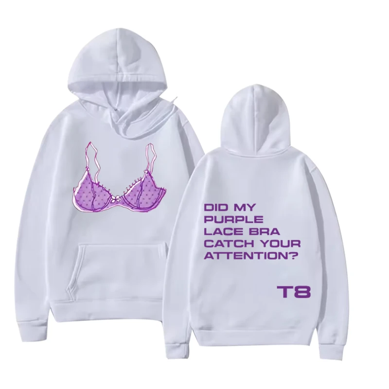 Tate McRae Purple Lace Bra So Close To What hoodie men women vintage Long sleeve Sweatshirt with print Graphics oversized unisex