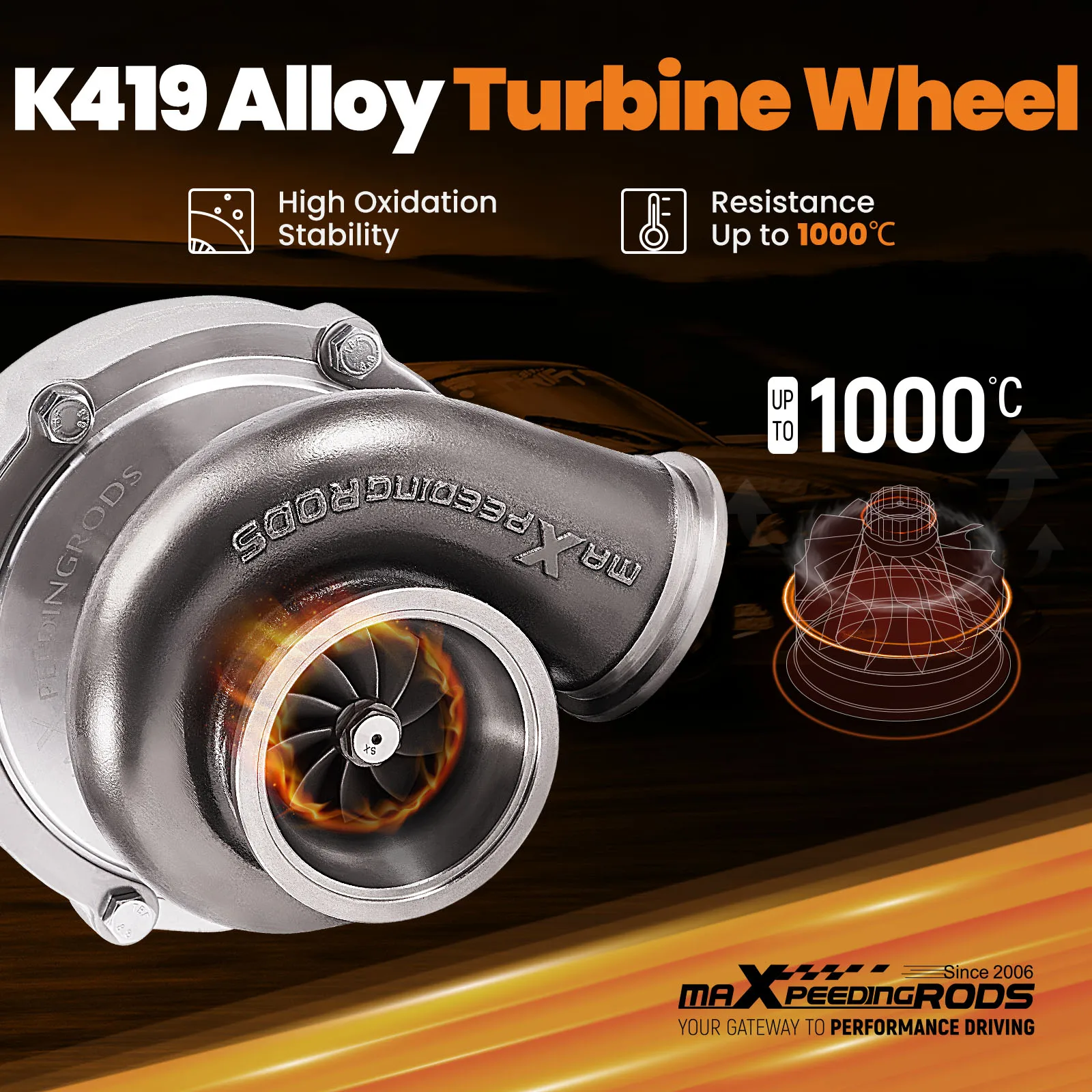 Ball Bearing  Billet Turbocharger GT3071 Water Cooled AR.63 Turbine A/R.82 500HP V-Band Flange