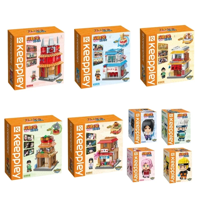 Keeppley Naruto Building Blocks Street Scene Anime Character Assembly Model Ornaments Educational Toys Collection Gift