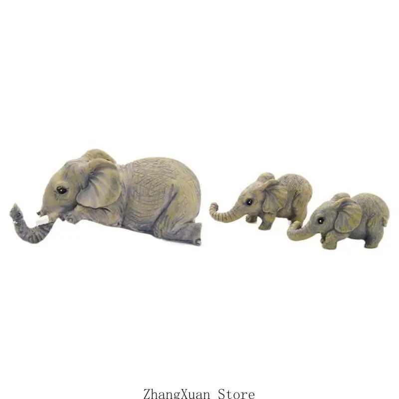 Cartoon-Elefant-Statue aus Kunstharz zur Verschönerung des Familienraums mit natürlichem Charme, Elefantenfigur für Wohnzimmer – Detail 7