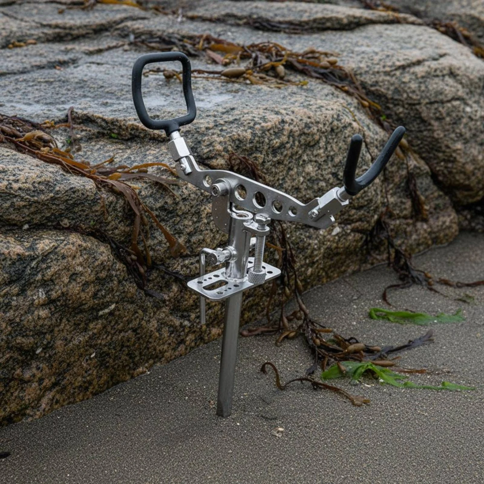 

Ground Stake Rod Holder Long-Lasting Stainless Steel Fishing Pole Holder Adjustable Fishing Rod Stand Heavy Duty Portable
