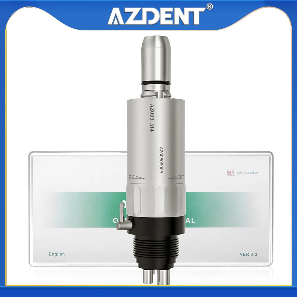 Azdent Low Speed Handpiece Contra Angle Handpiece Straight Handpiece 2/4 Holes Air Motor Autoclavable 135°C