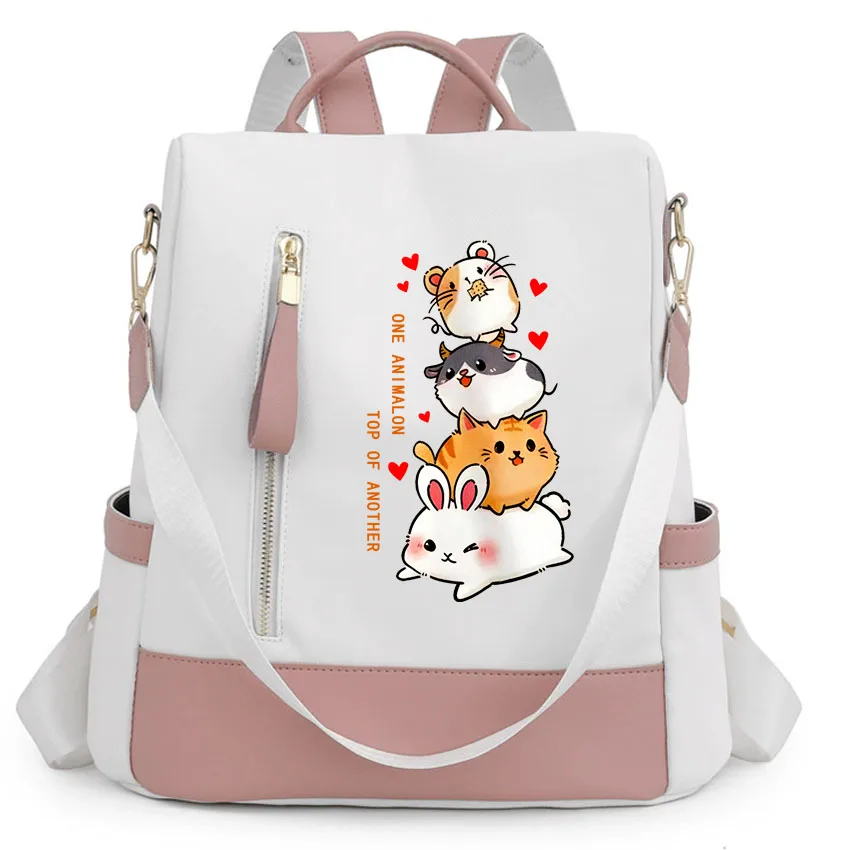 

Waterproof Women Backpack Japanese Cute Hamster Style Sweet Printed Fashion Anti-theft School Bag Female Travel Shoulder Handbag