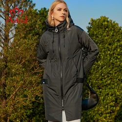 Astrid 2022 primavera feminina parkas oversize longo solto acolchoado para baixo casacos com capuz jaqueta feminina moda outerwear acolchoado AM-7561