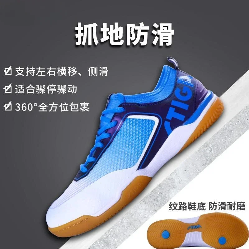 2024 New Table Tennis Shoes Men Women Blue Orange Indoor Court Shoe Unisex Top Quality Badminton Shoes Mens Sports Shoe