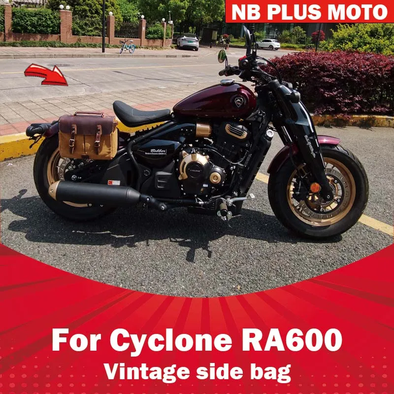 

【Premium】For Cyclone RA600 side cover bag decoration hanging bag motorcycle modified accessories retro side bag cowhide hanging