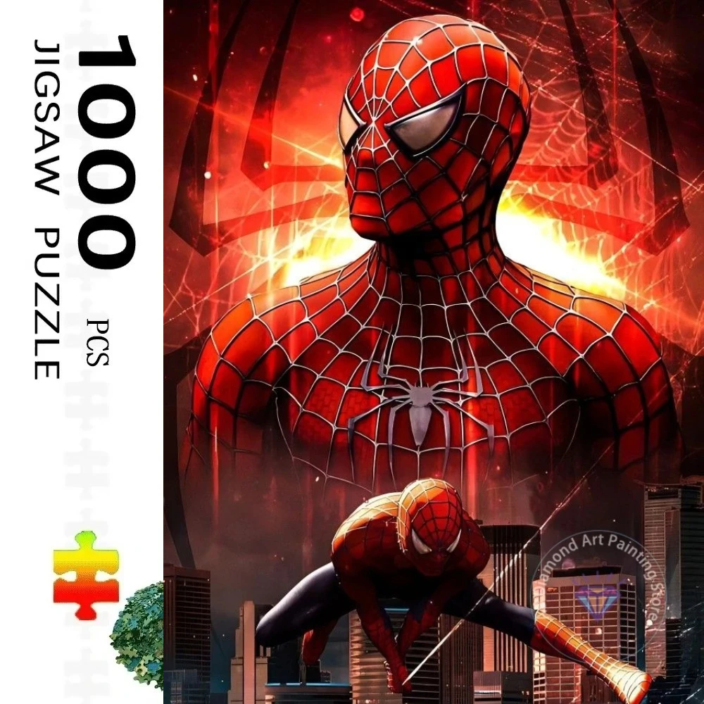

Adult Jigsaw Puzzle 1000 Pieces Puzzle Spider-Man Marvel Super Hero Paper Puzzle Decorative Painting Exercise Brain Thinking
