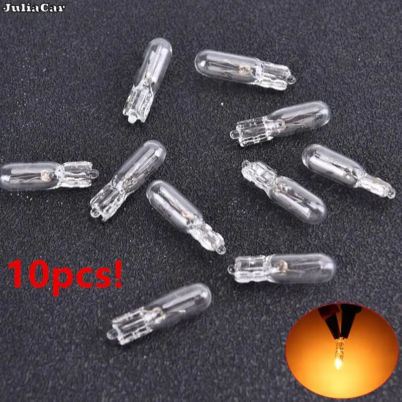 

10Pcs 12V 1.2W T5 Glass Light Bulb Dashboard Instrument Panel Brake Light Bulbs Headlights Lamp Lights