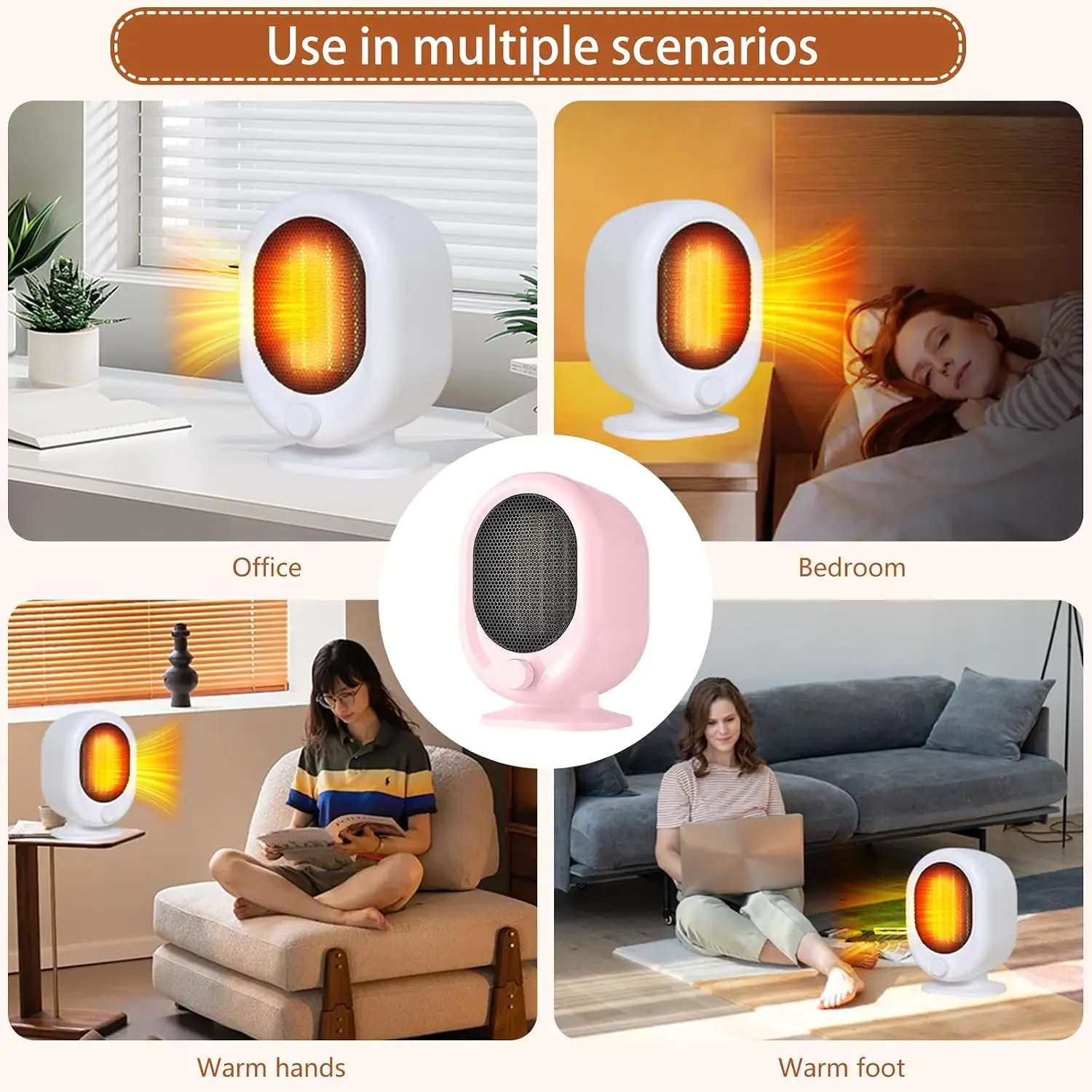 2026 New Upgrade Mini Space Heater,1500W Small Desk Heater,2 Gears Adjustable,PTC Ceramic Heating,Tip-over & Overheat Protection