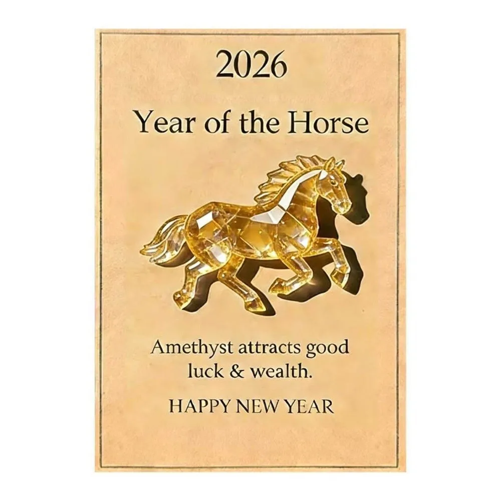 New With Card Crystal Horse Figurine Mini Size Clear Crystal Lucky Crystal Figurine Handcrafted Mini Statue Decor New Year Gift