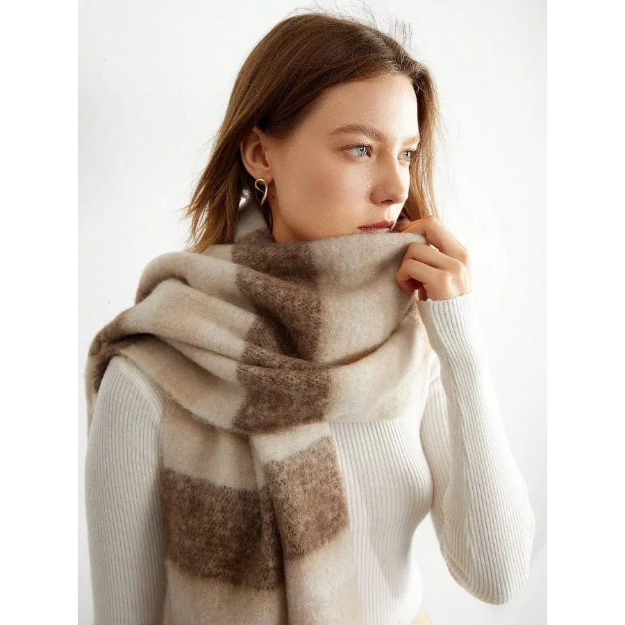 

NEW Luxury Winter Thick Warm Scarf Women Cashmere Shawl and Wraps Pashmina Neckerchief Bufanda Female Long Tessel Echarpe 2024