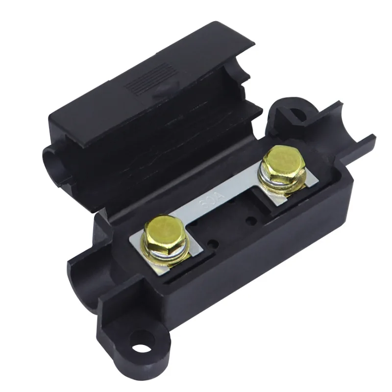 

Universal Automotive Car Air Conditioning 1 Way Fuse Box Small Fork Bolt Fuse Holder Fuse Base 100A Black ANS-H2
