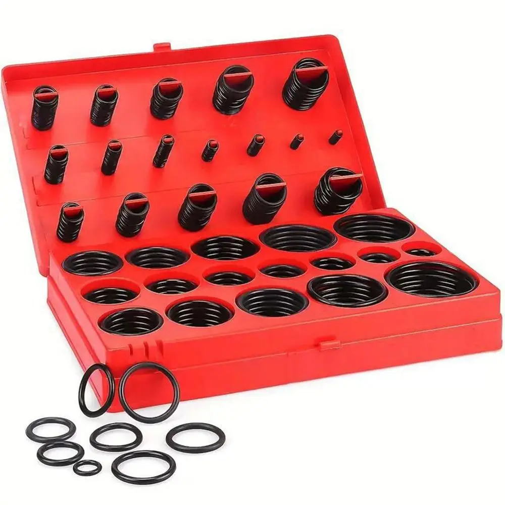 

419PCS Nitrile Rubber O-Ring Gaskets 34 Sorts Mixed Size Sealing Ring Assortment Kit Black Wear Resistant Gasket Repair Box