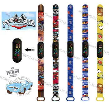 Disney Cars cartoon print children's watch anime figure The Autobots DIY LED Waterproof Electronic kids Watch birthday gifts