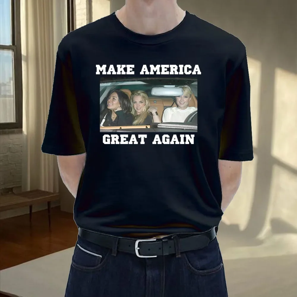 2024 New Style Britney Spears Man Cotton T-shirt Make America Great Again Print Woman Print Tee Male Female Fashion Casual Tops