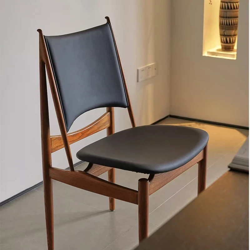 

Chair White Ash Wood Modern Backrest Family Hotel Dining Boarding