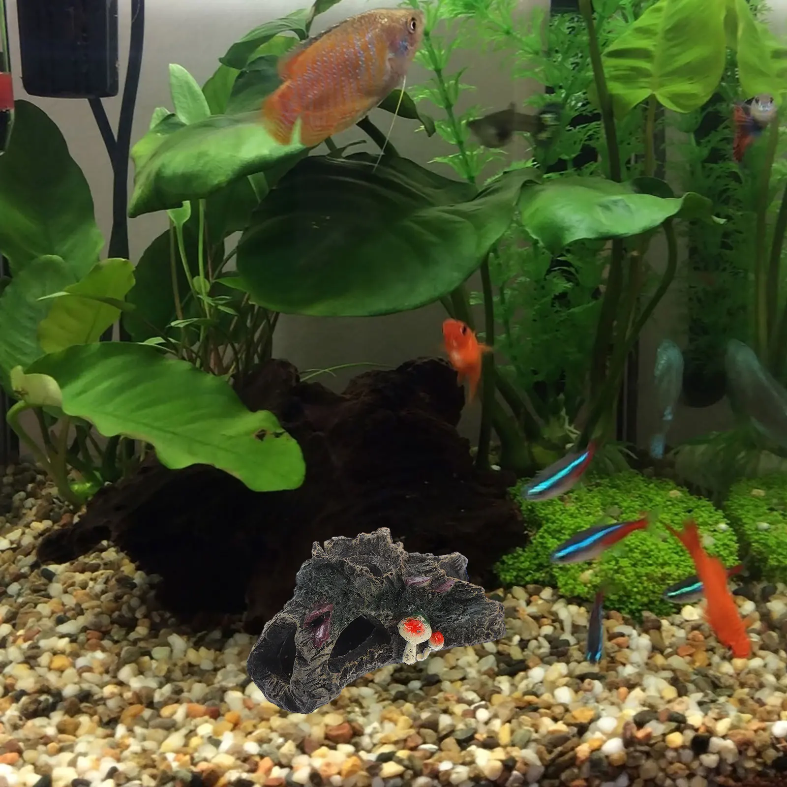 

Aquarium Resin Hollow Tree Trunk Realistic Fish Tank Hideout Betta Fish Cave Turtle Resin Hideaway Ornament Reptile Climbing Log