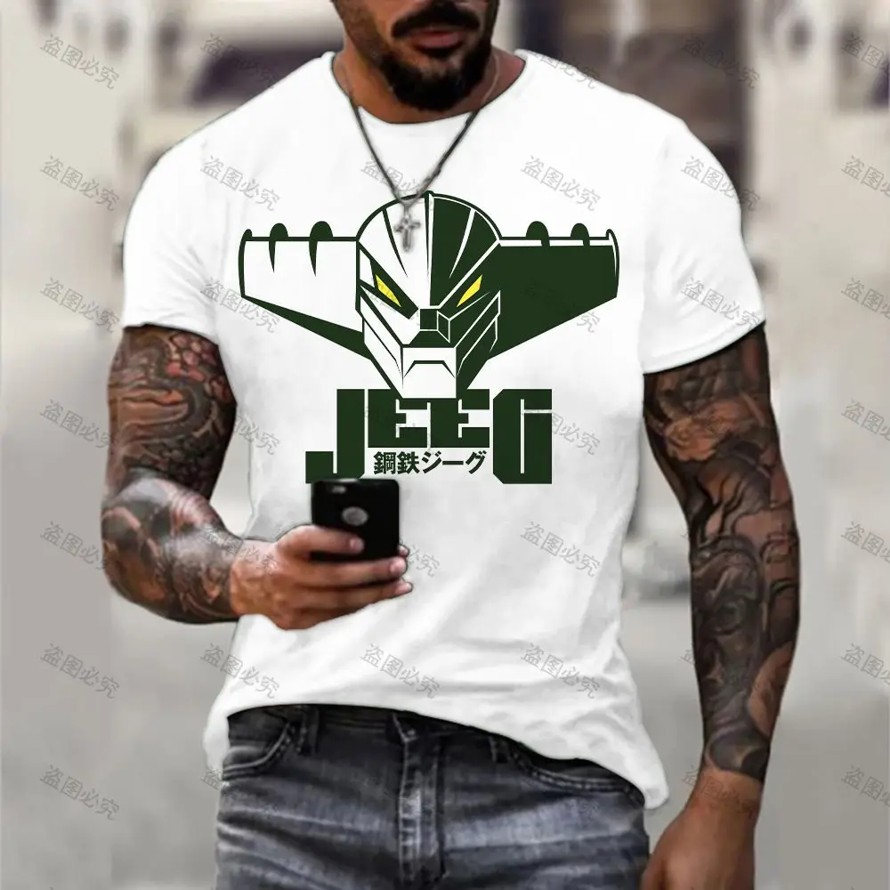 Men\'s T-Shirt Y2k Tops HD Print T-shirts Mazinger Z 2024 Essentials Oversized Harajuku Clothes High Quality Fashion New Cartoon