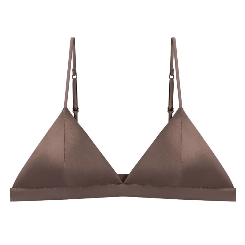 Silk elastic ultra-thin underwire bra with chest pads small chest soft cup mulberry silk French sexy lingerie