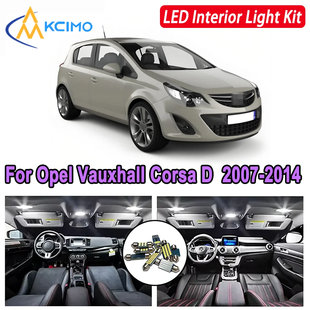

Kcimo LED For Opel Vauxhall Corsa D (2007-2014) Premium Bright LED Interior Dome Map Trunk Light Kit Car Led Lamps Car LED Light