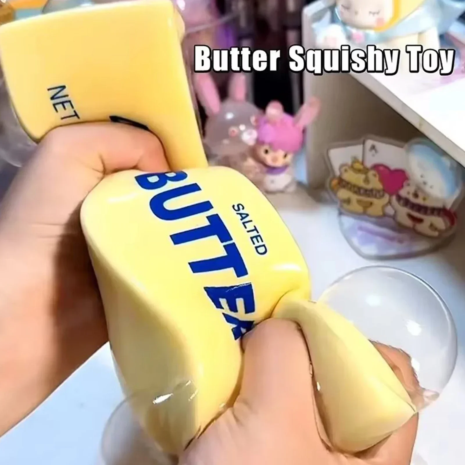 2O-14/24CM Butter Stick Fidget Toys Squishy Elastic Cheese Stick Funny Decompression Stress Anxiety Relief Squeeze Prank Relax