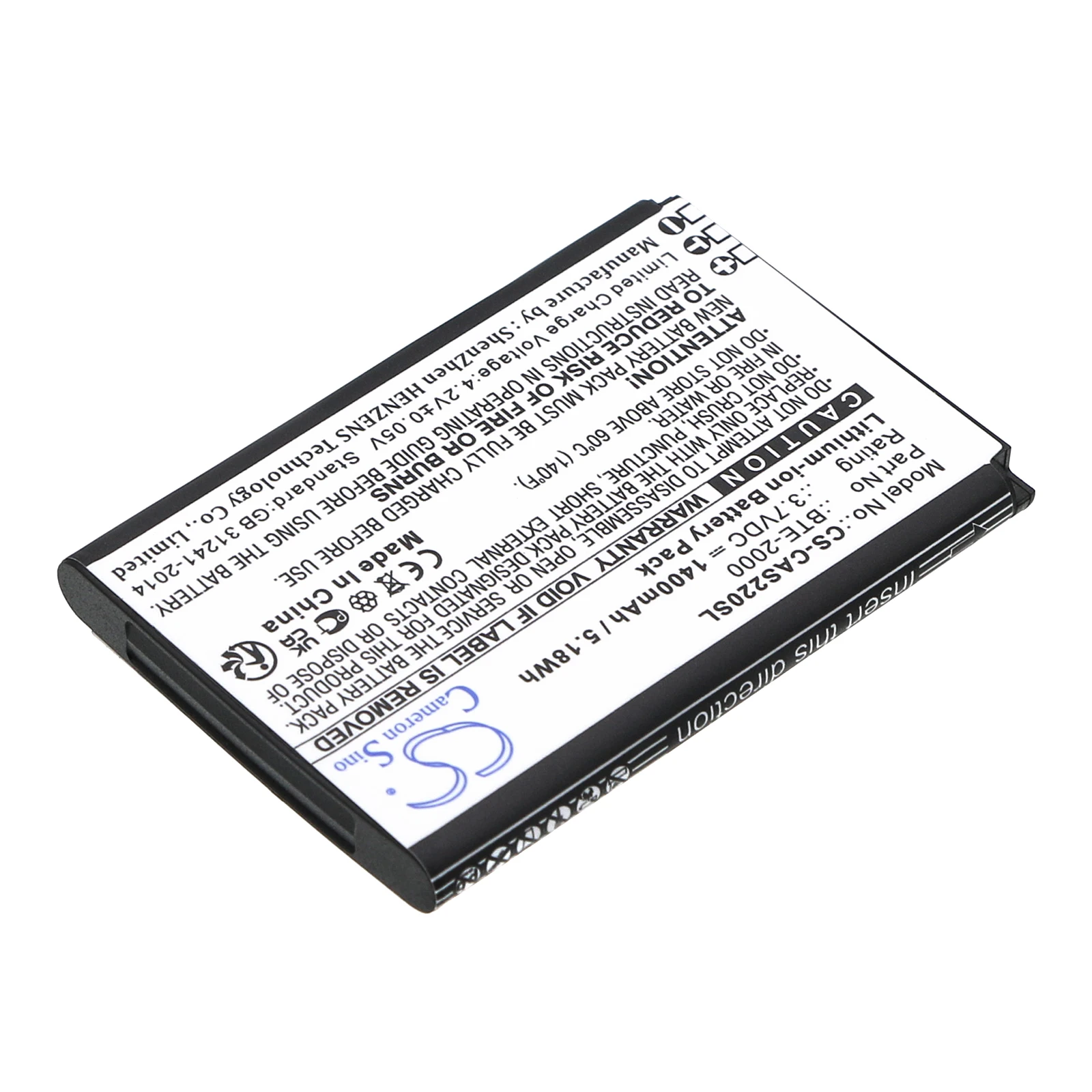 CS Replacement Battery For CAT S22, S22 Flip BTE-2000 1400mAh / 5.18Wh Mobile, SmartPhone