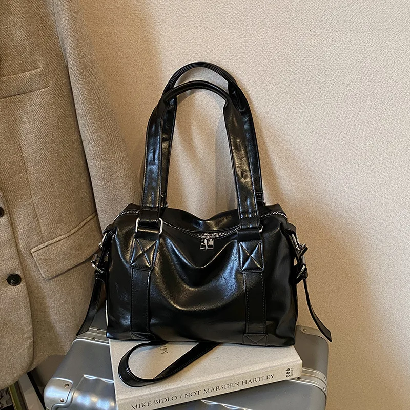 

2025 New Vintage Tote Bag for Women, Genuine Leather Large Capacity Multi-way Shoulder Crossbody Purse, Retro Chic Work Bag