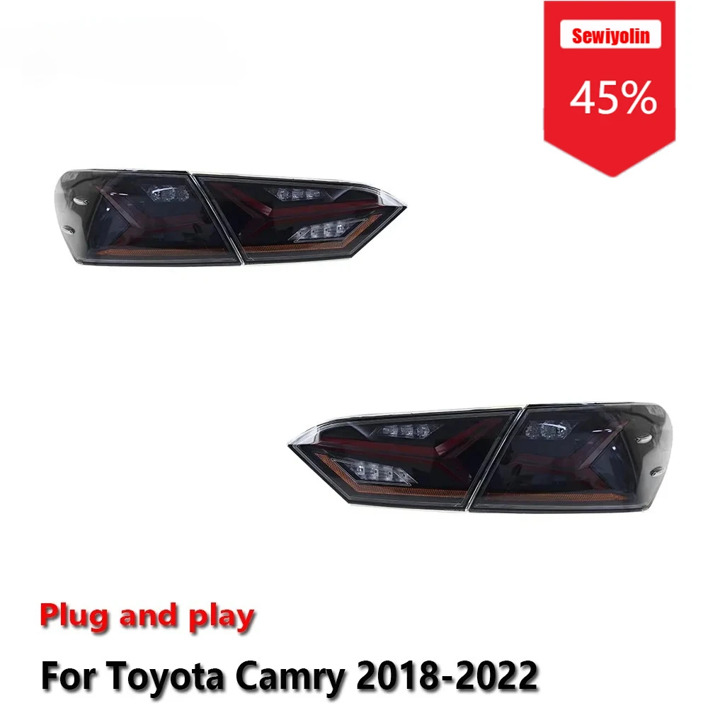 

Sewiyolin Car LED Tail Light Assemblies For Toyota Camry 2018-2022 Auto Fog DRL Brake Turn Signal Lamp Plug and Play