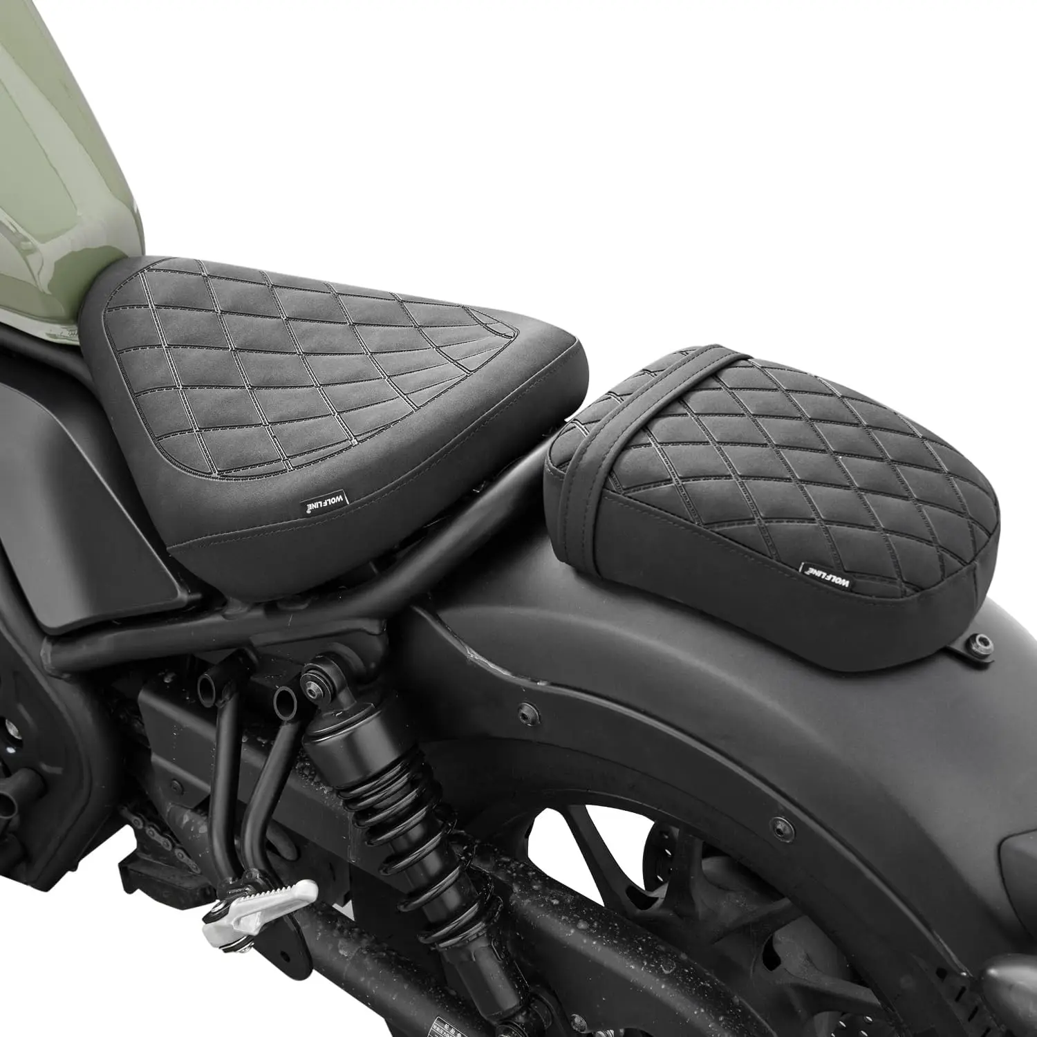 Motorcycle Front Rider and Rear Passenger Seat Cushion, Pressure-Relief Pillion Saddle Pad Fits CMX500 CMX300 2017-2026, Black