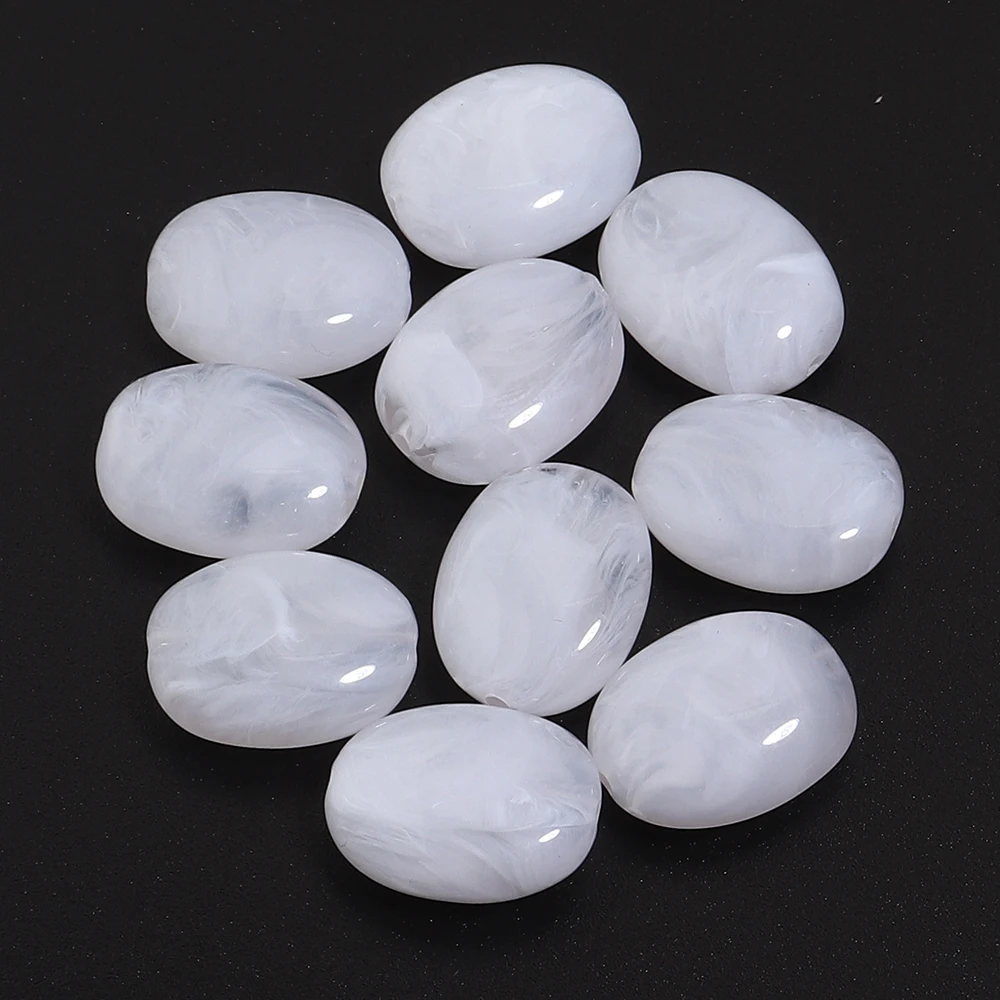 20 Stück 15 x 19 mm zweifarbige ovale Acrylperlen, imitierte Jadesteine, lose Abstandsperlen für die Schmuckherstellung, DIY-Armband, Halskette – Detail 29