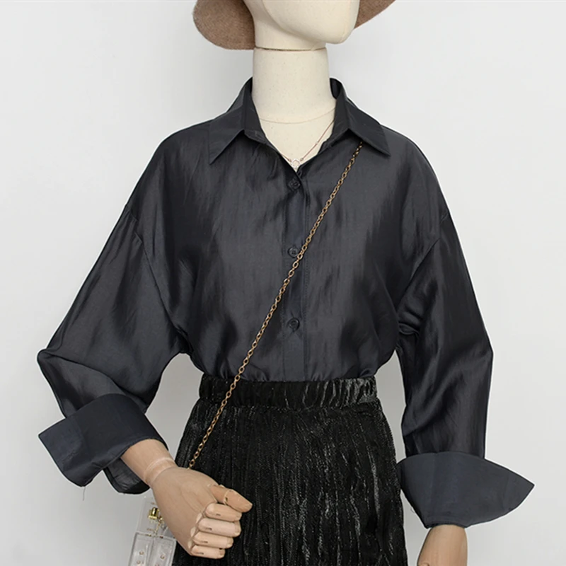 قميص واقي من الشمس أنيق خفيف ورقيق بلون الحلوى، قميص ليوسيل ناعم ومريح للسيدات كبير الحجم، بلوزة مكيفة #4