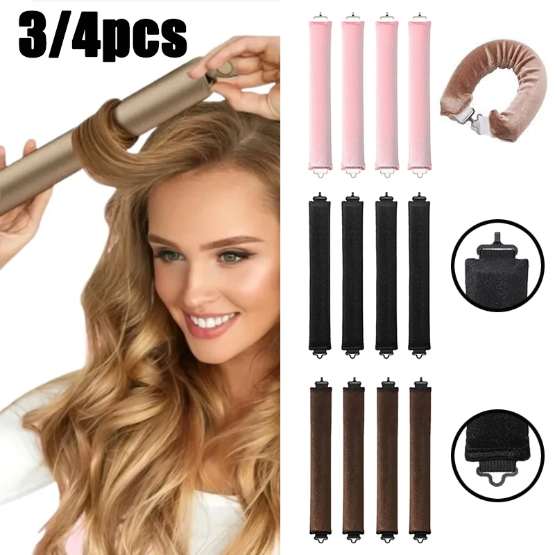 3/4pcs No Heat Hair Rollers Heatless Curling Rod Headband Soft Hair Curler Lazy Curls Sleeping Styling Tools