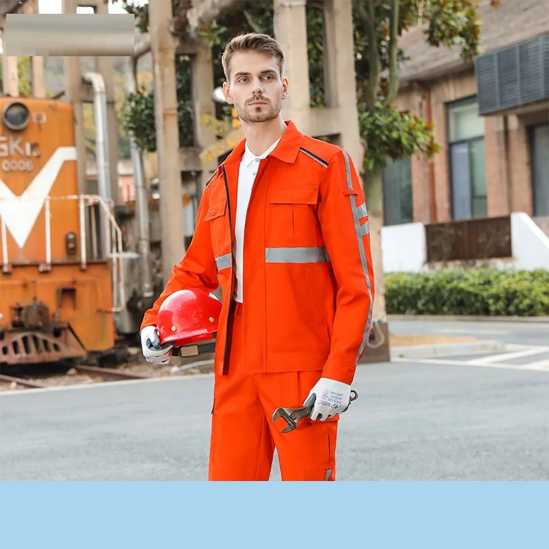 Hi Vis safety work clothes sanitation work suit male municipal cleaner Coverall Mechanic repairman garden workshop labor Uniform