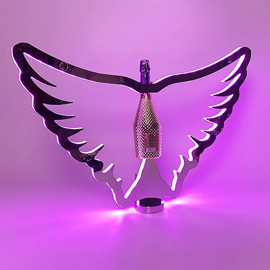 RGB Changeable Wing Champagne Bottle Presenter With Remote VIP Service Glorifier Display LED Bottle Carrier for Party Nightclub