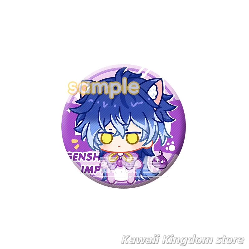 Genshin Impact Song of the Welkin Moon Fischl Durin Anime Cosplay botón Pin broche insignia mochila accesorios abridor de botellas