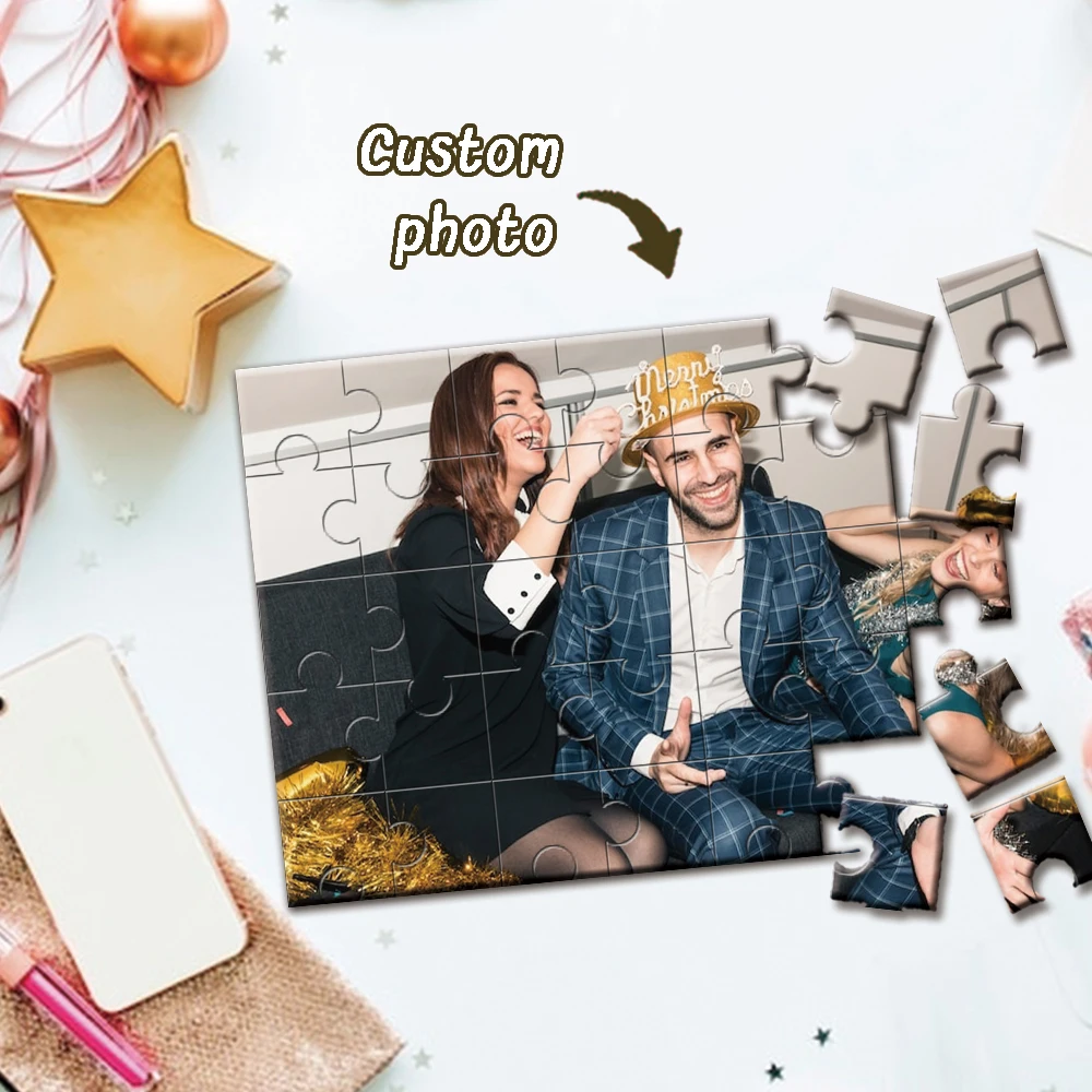 Personalized Custom Wood Puzzle Upload Your Photo 35/300/500/1000pcs Unique Gift for Adults Kids Home Decor