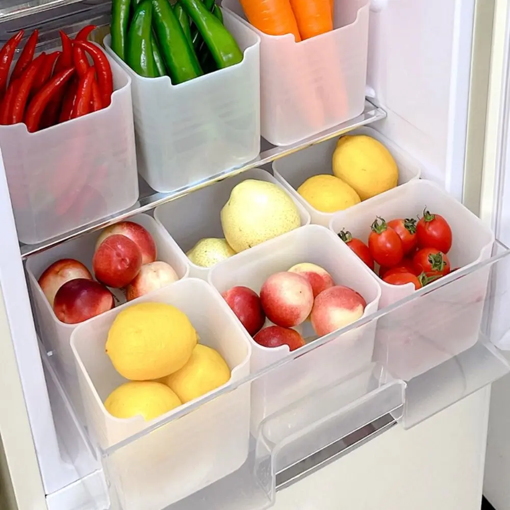 Plastic Refrigerator Organizer Bin Stackable Transparent Food Fresh Box Door Organizer Pantry Container Bins Shelf Basket