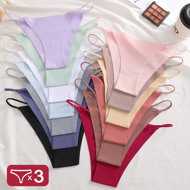 3 Teile/satz Damen Sexy Elastischer Gürtel Brasilianische Hosen Spurlose Atmungsaktive Höschen mit niedriger Taille Sommer Ultradünne Bikini-Dessous S-XL